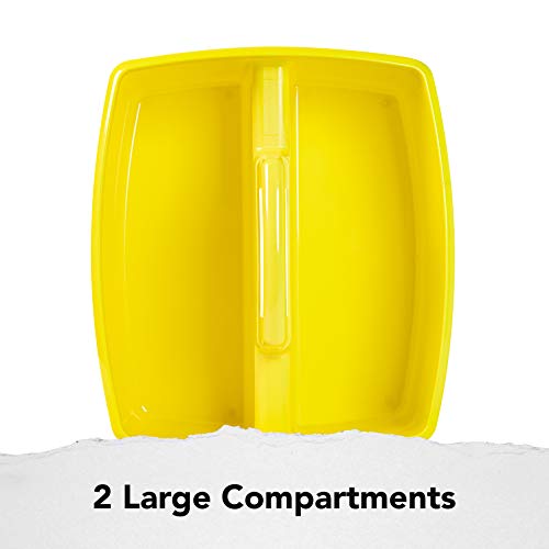 Image of Storex 2-Compartment Large Caddy - Multipurpose Classroom Organizer with Handle, Yellow, 6-Pack (00957U06C)