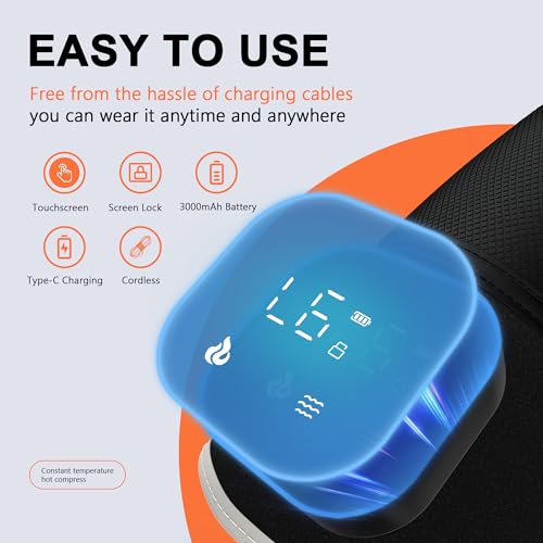 RAYOCON Red Light Therapy for Knee: Knee Massager with 6 Heat and 5 Vibration Cordless Rechargeable Electric Heated Knee Brace Gifts for Men Women - image 5