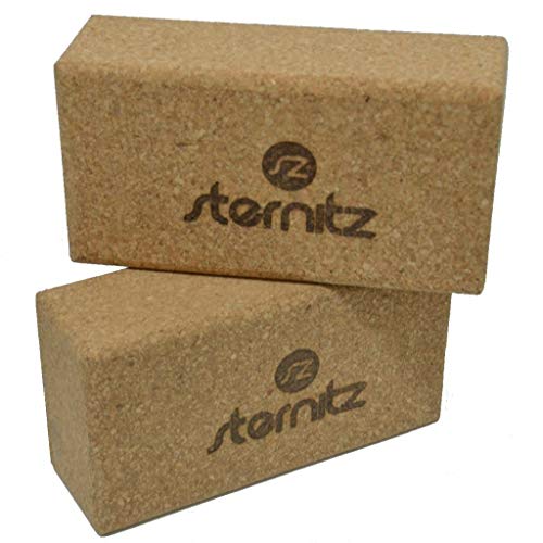 Sternitz - Bloque de Yoga - Eco-Friendly - No Tóxico - Liviano y Duradero - Yoga Block (23cm x 12cm x 7,5cm, 2 Pack Corcho)