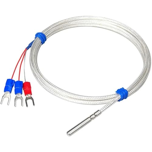 Sensor de temperatura PT100 de 5m para automatización industrial y monitoreo de maquinaria