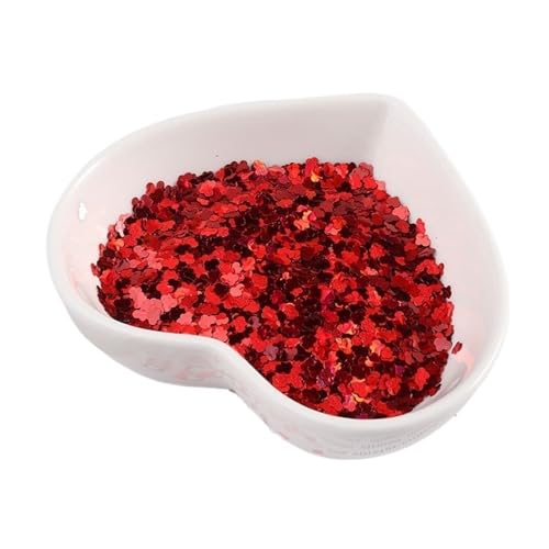 VHTDFEVXO Diamantes de imitación de Vidrio, Apliques de Lentejuelas, 10 g Mini Pet con Purpurina, ultrafinas 3 mm Forma Nubes(Laser Red)