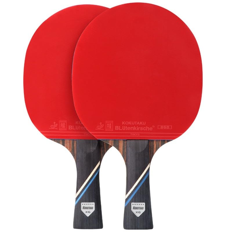 JITEM Ping Pong Paddles, Carbon Fibre Table Tennis Bats Set, 2-Piece Table Tennis Racket Set, 6-Star Ping Pong Bats for Beginners and Experienced Players (Color:A)