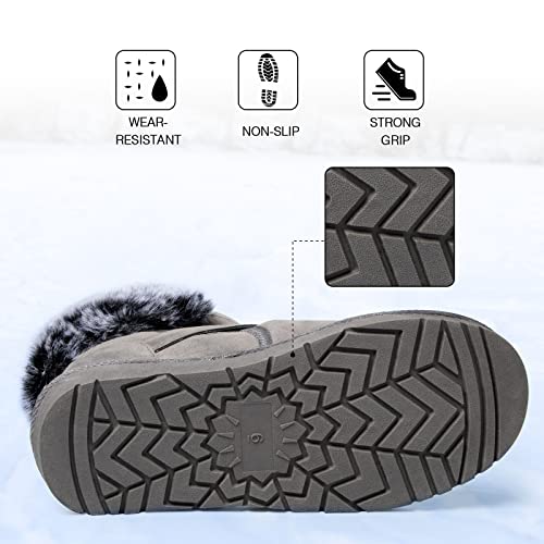 WFL Women Snow Boots Classic Mid-calf Fur Lining Fashion Winter Boots4