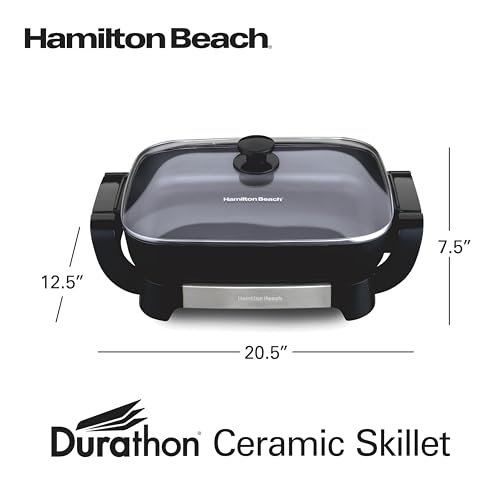 Hamilton Beach Large Electric Skillet With Lid - image 8