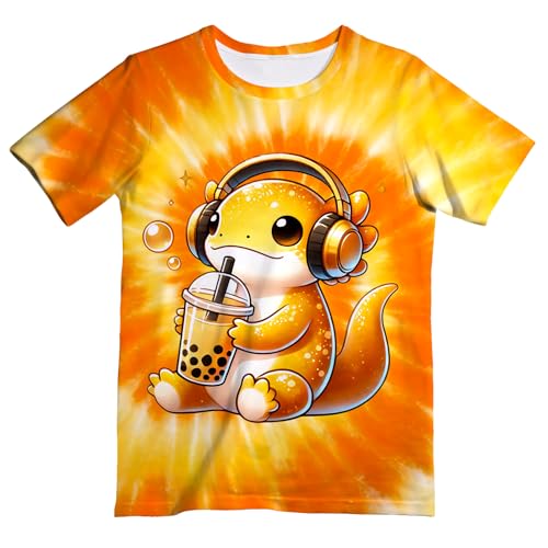 Image of Kids Neon Tie Dye Shirt for Boys Girls Tie-Dye T-Shirt Hippes Tshirt Senior Children Tee Size 6-16 Years Age