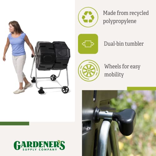 image for Gardener's Supply Company - Compost Tumbler with Wheels - Heavy Duty D