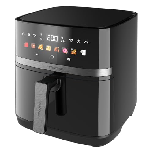 Cecotec Friggitrice ad Aria 8L con Doppia Griglia - Air Fryer Cecofry&Grill Duoheat 8000. 2200W, Doratura Perfetta e Sapore Griglia su Carni, Temperatura tra 80-200°C, 8 Menu e Finestra