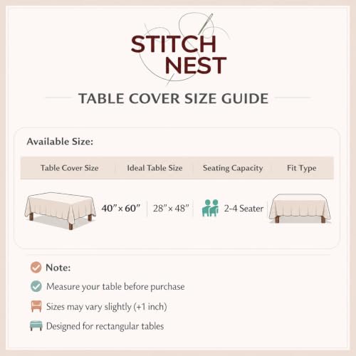 Image of STITCHNEST Florenza Green Cotton Net Table Cover 40x60 Inches