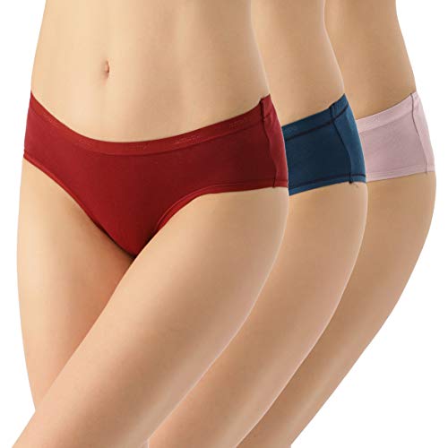 Image of Amante Solid Cotton Low Rise Hipster Panty Pack(Pack of 3)