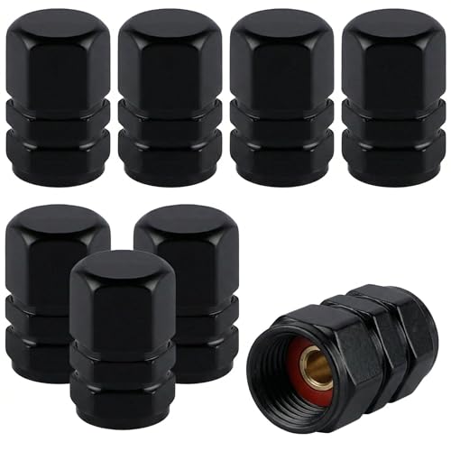 8 Piezas Tapones de Válvula de Aluminio Universales, Negro Tapones Rueda Coche de Rueda para Neumáticos de Coche, Camiones, SUV, Motocicletas y Bicicletas