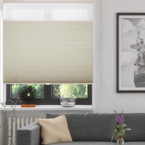 ZSHINE Manual Cordless Day and Night Honeycomb Blinds Full Blackout Fabric Window Cellular Shades for Home, Office, Hotel, Club, Restaurant Custom Mad