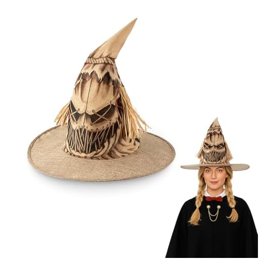 Kuaikely Sombrero de mago, sombrero de espantapájaros de Halloween, sombrero de mago plegable, adecuado para Halloween, fiestas temáticas de carnaval y juegos de