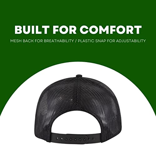 Image of LINDO Trucker Hat [ Palm Tree 2.0 Design ] for Men and Women: Mid Profile Cap with Breathable Mesh Back and Adjustable Snap