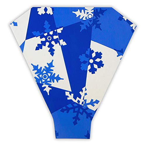 Happy Day Flower Sleeve Printed Colorblock Snow BOPP- Pack of 100 Sleeves (5.5" Bottom x 20" Height x 21" Top)