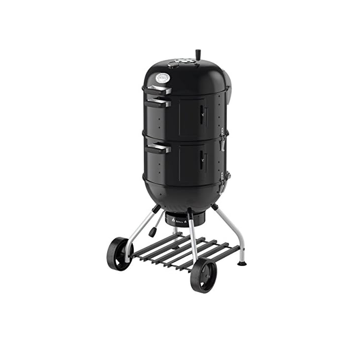 Rsle Smoker No 1 F50 S Stahl Schwarz 69 X 68 X 136 Cm Als Kohlegrill Verwendbar Deckelscharnier Integrierter Wasserbehlter 7 L Fr Gleichbleibende Temperatur