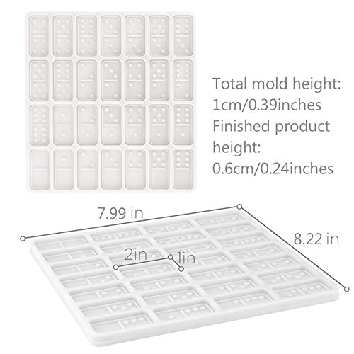 MSDADA-Moule Domino Resine Epoxy, Moules en Résine époxy Silicone Domino pour Fabrication de Dominois - Image 8