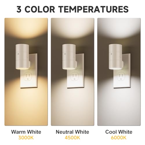 Image of NIORSUN Night Lights Plug into Wall, Dimmable with 3 Color Modes & Auto On /Off Sensor, Ultra-Slim Nightlight for Hallway, Bathroom, Bedroom, Nursery, Kitchen (6 Pack, White)