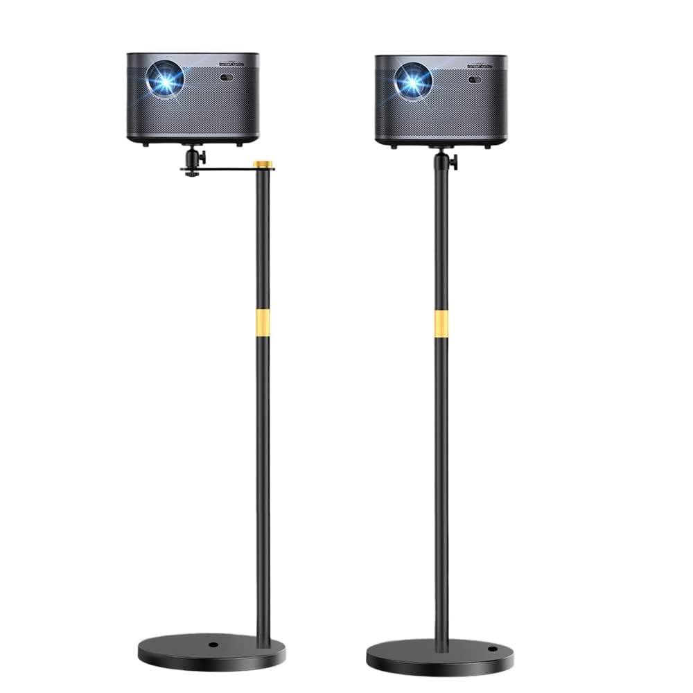 HVAYING Projector Stand, 360° Swivel, Sofa Against Wall Hidden Stand, Height Adjustable, Mini Ceiling Wall Mount Projector Mount Bracket, Compatible with Home Office Video Vlog DVR Camera