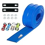 Autorennbahn 5M Flexible Rennbahn Kinder, Rennstrecke Auto Spielzeug mit 4 Autos, Dual Rennstrecke Rampen für 1/64th Autos, für Kinder ab 3 Jahren, Blau