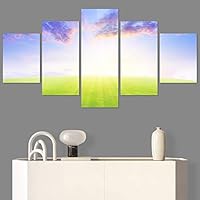 SIGNWIN 5 Panel Canvas Wall Art Modern Art Coastal Colorful Multicolor Photography Romantics Sunset for Home Decorations Ready to Hang - 60