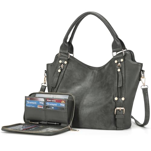 Image of Crossbody Bags for Women Large Hobo Purse Shoulder Handbag Wallet Set 2PCS | Soft PU Leather,Total 9 Pockets,Large Capacity,with a Spacious Functional Wallet,Detachable Shoulder Strap,Stylish Design