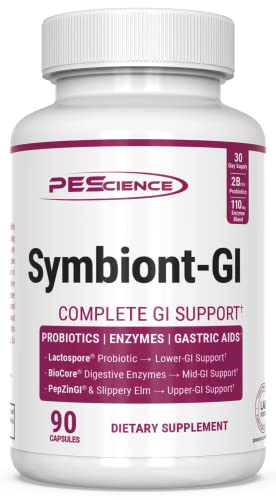 PEScience Symbiont GI, Zinc Carnosine & Shelf Stable Probiotic, Digestive Enzyme Supplement For Women And Men, 30 Day Supply