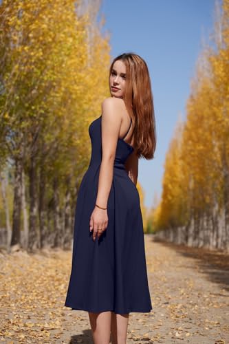 Image of Memoriesea Women's Elegant Square Neck Swing A Line Wedding Evening Party Midi Dress