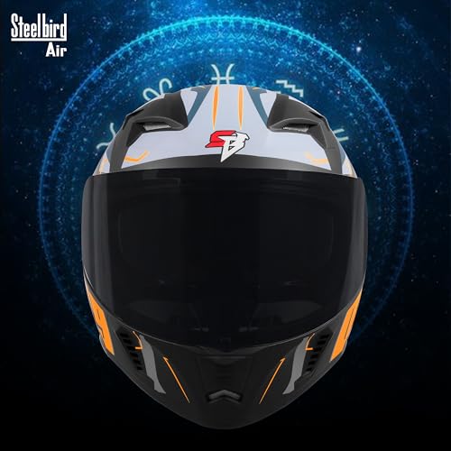 Image of Steelbird SBA-20 05 ISI Certified Flip-Up Graphic Helmet for Men with Inner Chrome Sun Shield