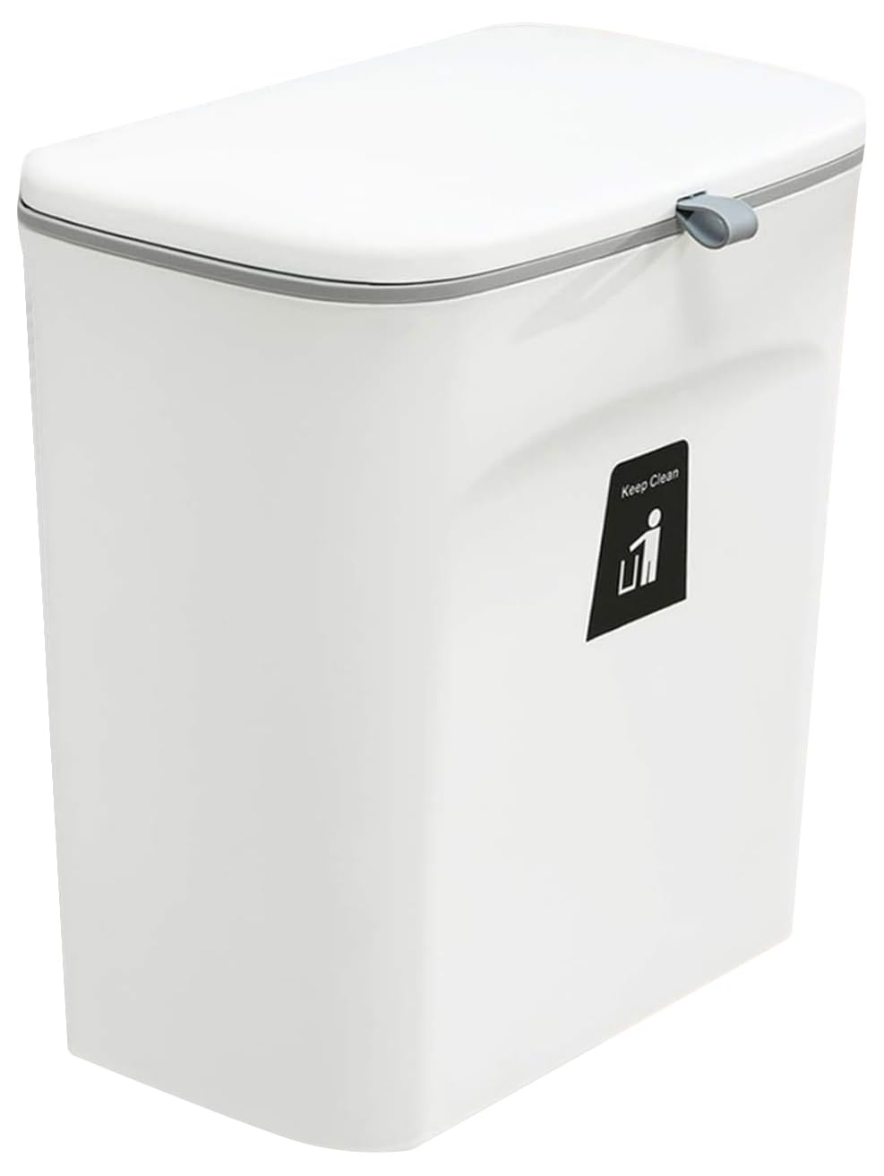PYEBE Kitchen Compost Bin for Counter Top or Under Sink, Hanging Small Trash Can with Lid for Cupboard/Bathroom/Bedroom/Office/Camping, Mountable Indoor Compost Bucket (White)