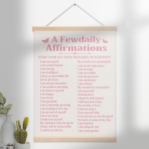 HKDGVRTB Motivational Positive Affirmations Pink Wall Decor,A Few...