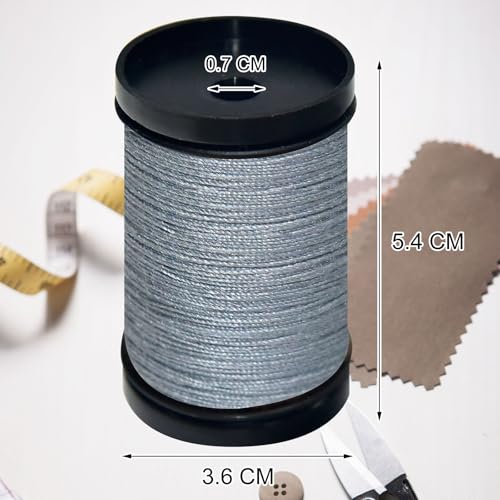 Hilo de costura Denim 2 bobinas color gris carbón miniatura 3