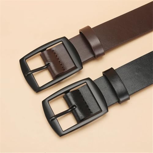 Men Leather Belt with Vintage Buckle Design for Comfortable Jeans Look3