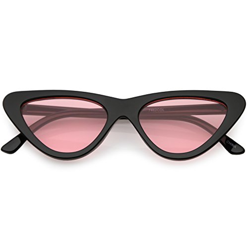 Image of zeroUV Women's Small Thick Neutral Colored Flat Lens Cat Eye Sunglasses 51mm