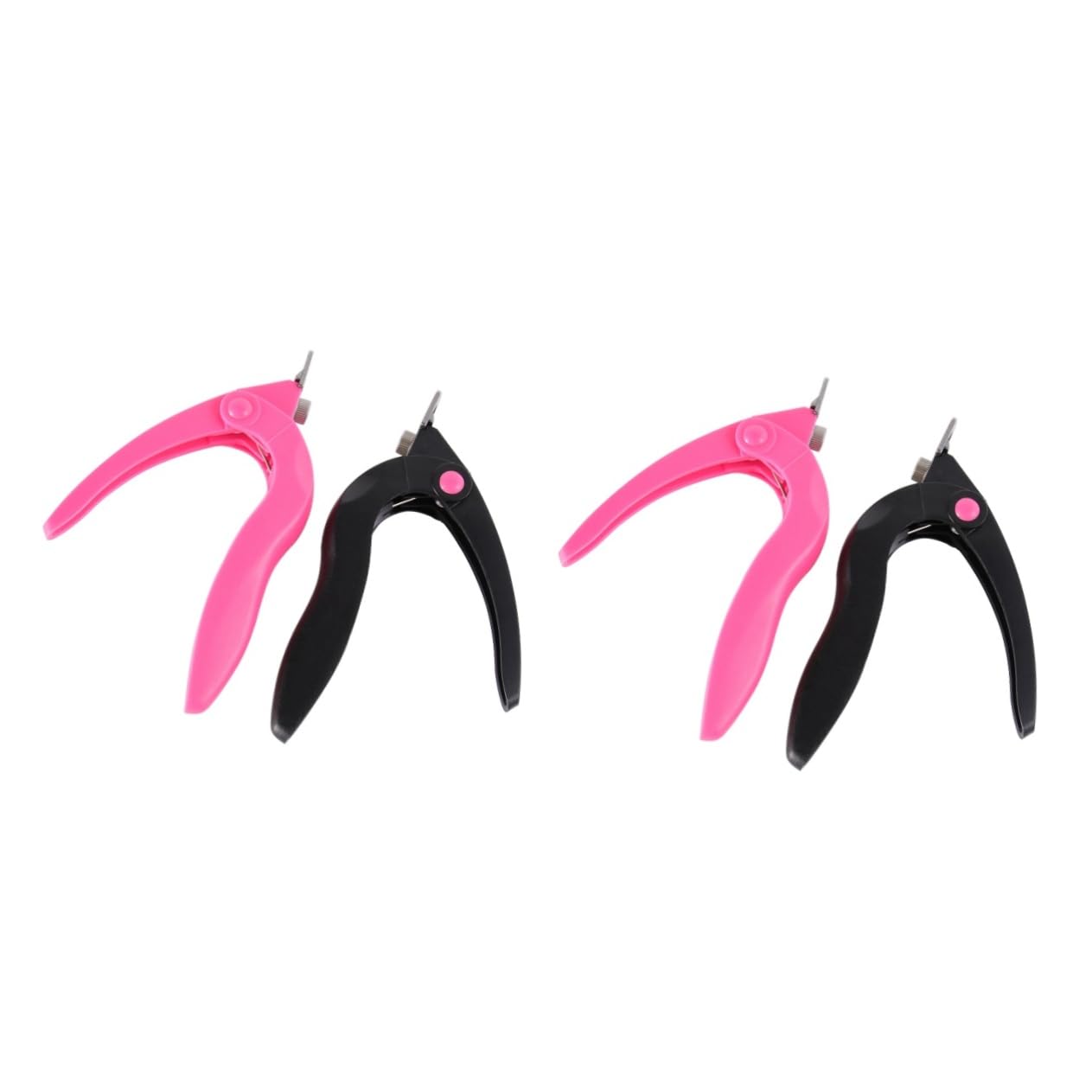 Healeved 4pezzi Forbici Professionali Per Unghie Acriliche U-shaped Strumento Per Manicure Nail Art Facile Da Usare Design Ergonomico Misura Portatile Colori Misti