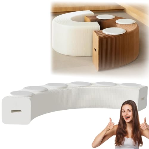 MDDKOP ペーパーベンチアコーディオン折りたたみ式クラフト紙スツール折り畳み可能ペーパースツールペーパーソファ伸縮持ち運び可能クラフトペーパーリラックスフットスツールルームダイニングファッション 組み立て不要 展示ホール/ギャラリー/休憩室/リビングル