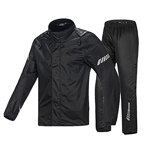 Chaqueta impermeable para ciclismo con capucha negra, talla S
