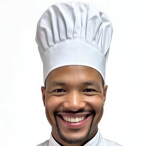 Yoocixu Adjustable Chef Hat for Adults & Kids - Stretchable Baker's Cooking Cap for Men & Women, Comfortable & Breathable Kitchen Hat for Professional Chefs, Baking, Culinary Arts (One Size Fits All)