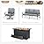 Sophia & William Patio Furniture Sets with 45" Gas Fire Pit Table Outdoor Metal Conversation Sets for 5, 2 x Swivel Cushioned Patio Sofa Chairs, 1 x 3-Seat Sofa 4 Pieces for Lawn Backyard Grey