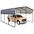HOMMOW 10'x15' Heavy Duty Carport, Multi-Purpose Shade with Galvanized Steel Roof, Upgraded Extra Large Metal Garage for Car, Boats and Tractors, Car Shelter and Shade