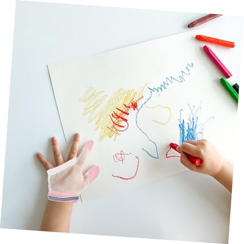 FRCOLOR 2Pairs Finger Stop Gloves Skin Friendly Thumb Finger Protectors for Breathable Comfortable for Thumb Prevention Includes Options3