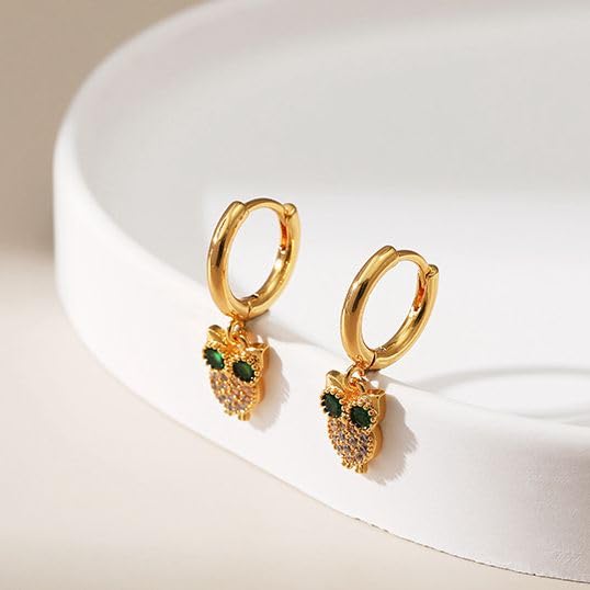 M&T 2015 cubic zirconia 14K gold plated hoop earrings, huggies wrap in gift box One Pair YWDHJ2