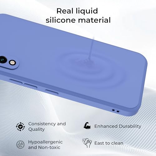 Image of A rtistque Liquid Silicone Back Cover Case for Vivo Y91i Matte Shockproof TPU Soft Flexible with Camera Protection - Blue