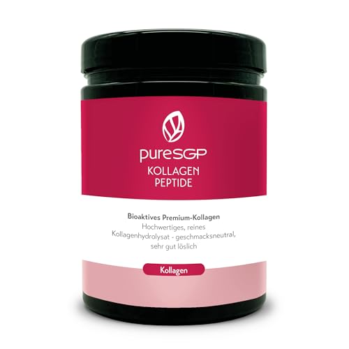 pureSGP® Kollagen [300g]: Reinstes Kollagen in Apothekenqualität - Bioaktive Premium-Peptide aus hochwertigem Kollagenhydrolysat. Mit Vitamin C & Biotin - Geschmacksneutral - Sehr gute Löslichkeit