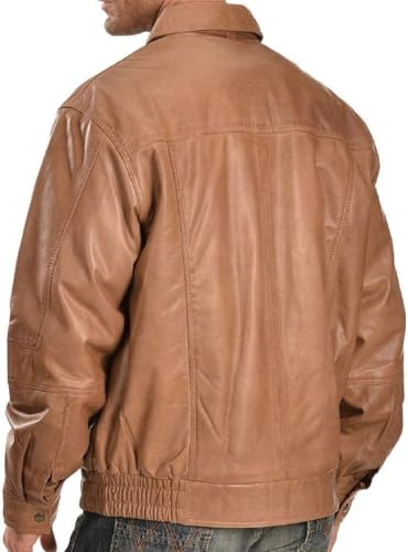 Men's Genuine Leather Classic Real Lambskin Leather Jacket Mens Vintage Black Leather coat with Zip Out Liner3