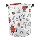 ランドリーバスケット ベイマックス 洗濯かご バスケット 収納ボックス 洗濯物入れ 収納袋 折り畳み 丸型 大容量 撥水