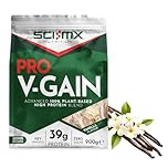 SCI-MX Pro-V Gain - 100% Vegan Protein Powder - Soy, Pea + Rice - Vanilla Flavour - B12 + Magnesium - Muscle Growth - Sugar Free, Non-GMO - 900g (20 servings) 39g of protein per serving
