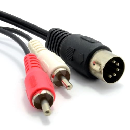 kenable 5 Broches Mâle DIN Fiche Vers 2 x RCA Cinch Mâle Fiches l'audio câble 1 m [1 mètre/1m]