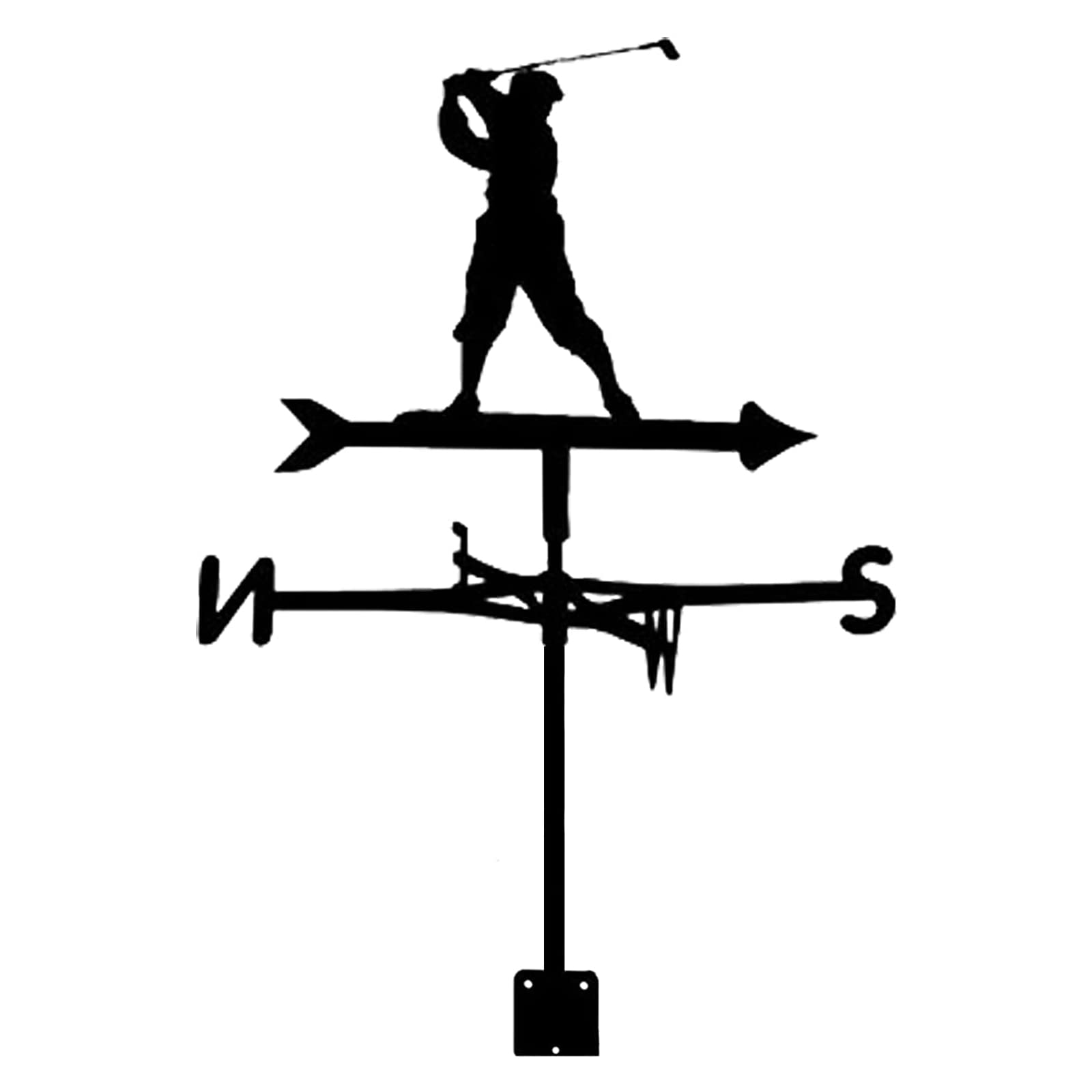WIQUYBML Weather Vane Golf Metal Weathervane Wind Outdoor Roof Garden Decorative Weathercock with Mounting Bracket