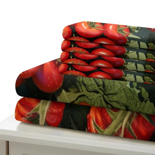 Tomate housse de couette 3D en microfibre douce avec sa taie d'oreiller pour lit single