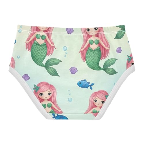 Pattern Toddler Underwear Floral 2t Cotton Girl Panties Cute Cute Pink Mermaid Sea Beige Briefs Girls Undies2